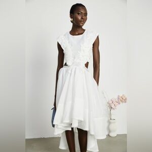 Brand new with tags! BEAUTIFUL WHITE DETAILED MIDI BACKLESS DRESS